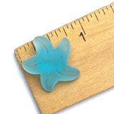 Blue Starfish 3/4" Recycled Tumbled "Sea" Glass Button   #L-958