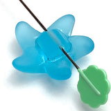 Blue Starfish 3/4" Recycled Tumbled "Sea" Glass Button   #L-958
