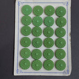 Green Vintage Glass Textured Swirl 3/4" Buttons, European New Old Stock, #BK-914