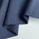 Solid Dark Navy Light, Thin Linen-Like Kimono Wool/Hemp/Synthetic Blend from Japan By the Yard #541