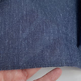 Solid Dark Navy Light, Thin Linen-Like Kimono Wool/Hemp/Synthetic Blend from Japan By the Yard #541