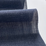 Solid Dark Navy Light, Thin Linen-Like Kimono Wool/Hemp/Synthetic Blend from Japan By the Yard #541