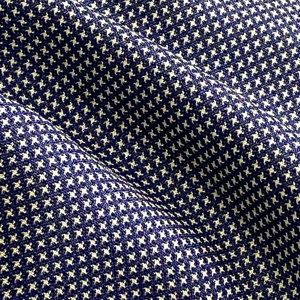 Navy / White Flying Cranes? Kasuri, Vintage Kimono Silk from Japan, True Oshima By the Yard #542