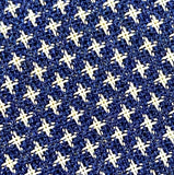 Navy / White Flying Cranes? Kasuri, Vintage Kimono Silk from Japan, True Oshima By the Yard #542