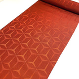Bright Orange/Black Hexagons Kimono Fabric By the Yard, Synthetic? #543