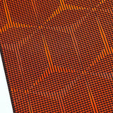 Bright Orange/Black Hexagons Kimono Fabric By the Yard, Synthetic? #543