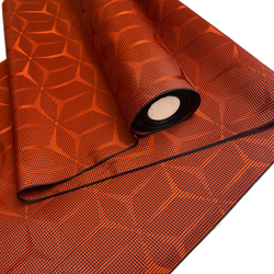 SALE Hexagons Bright Orange/Black Hexagons Kimono Faux Silk? By the Yard,  #543