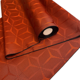 Bright Orange/Black Hexagons Kimono Fabric By the Yard, Synthetic? #543