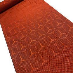 Bright Orange/Black Hexagons Kimono Fabric By the Yard, Synthetic? #543