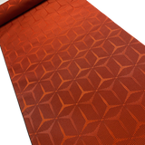 Bright Orange/Black Hexagons Kimono Fabric By the Yard, Synthetic? #543