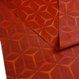 Bright Orange/Black Hexagons Kimono Fabric By the Yard, Synthetic? #543
