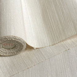 Solid Off-White/Natural White Textured Mid-Weight Vintage Handwoven Obi Silk from Japan, 4-7/8 Yard BOLT #830