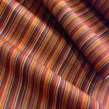 Autumnal Yarn-Dyed Stripe, Soft Vintage Kimono Silk from Japan By the Yard   #831