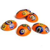 SALE Bright Orange Vintage Glass Cabochons Oval Millefiori 13/16", TWO for $2.00  #CL-05