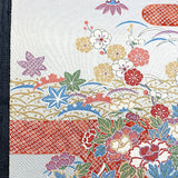 Traditional Floral from Japan, Vintage Kimono Silk Chirimen Crepe Print By the Yard   #832