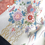 Traditional Floral from Japan, Vintage Kimono Silk Chirimen Crepe Print By the Yard   #832
