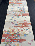 Traditional Floral from Japan, Vintage Kimono Silk Chirimen Crepe Print By the Yard   #832