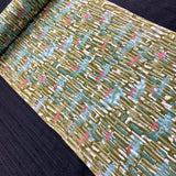 Olive Abstract Print Rayon Chirimen Crepe From Japan, By the Yard (Not Silk) #833