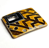 Tribal Porcelain Pendant, Clay River Designs  2"