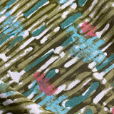 Olive Abstract Print Rayon Chirimen Crepe From Japan, By the Yard (Not Silk) #833