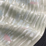 Olive Abstract Print Rayon Chirimen Crepe From Japan, By the Yard (Not Silk) #833