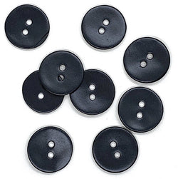 Black Velvet Agoya Shell 9/16" / 5/8" 2-Hole Button, Pack of 24 for $19.00   #1206-24