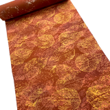 Dappled Sienna Leaves Vintage Kimono Silk Crepe from Japan, By the Yard  #835