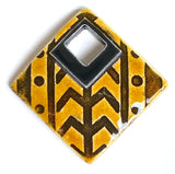 Tribal Porcelain Pendant, Clay River Designs  2"