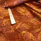 Dappled Sienna Leaves Vintage Kimono Silk Crepe from Japan, By the Yard  #835