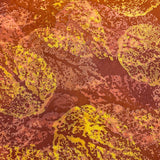Dappled Sienna Leaves Vintage Kimono Silk Crepe from Japan, By the Yard  #835