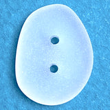 Re-Stocked White Faux Seaglass Button, Tumbled Recycled Glass, 3/4" - 7/8"