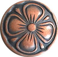Re-Stocked Copper Desert Rose Flower Shank Back Button 5/8"  #SWC-6