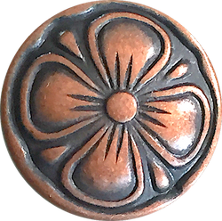 Copper Desert Rose Flower Button 5/8"  # SWC-6