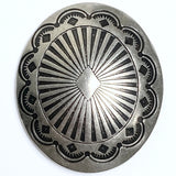 Agave Diamond Oval Scallop 1-1/2" x 1-1/4" Shank Back Nickel Silver Southwest Button #SW-428