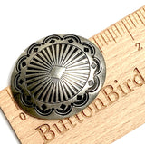 Agave Diamond Oval Scallop 1-1/2" x 1-1/4" Shank Back Nickel Silver Southwest Button #SW-428