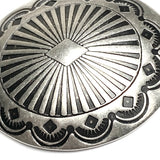 Agave Diamond Oval Scallop 1-1/2" x 1-1/4" Shank Back Nickel Silver Southwest Button #SW-428