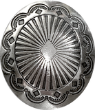 Agave Diamond Oval Scallop 1-1/2" x 1-1/4" Shank Back Nickel Silver Southwest Button #SW-428