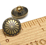 Small Sunflower Concho Button 1/2" Brass Western Shank Back  #SW-6