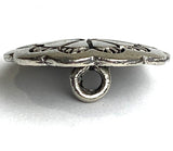 Scallop Edge Pewter Flower Button 3/4" / 19mm Shank Back USA #MV-70