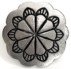 Scallop Edge Pewter Flower Button 3/4" / 19mm Shank Back USA #MV-70