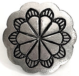 Scallop Edge Pewter Flower Button 3/4" / 19mm Shank Back USA #MV-70