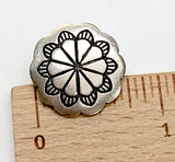 Scallop Edge Pewter Flower Button 3/4" / 19mm Shank Back USA #MV-70