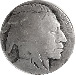 Indian Head Nickel, Small Silver Replica, 5/8", Shank Back Button 15mm  #FJ-49