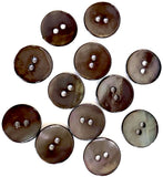 Dark Chocolate-Gray Shiny Agoya Shell 2-Hole Medium Size 9/16" - 5/8" Per Button #SK-1229