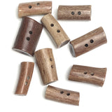 SALE Genuine Antler Button/Toggle 1" Natural Browns, Barrel Shape   #SW-203
