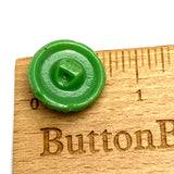Green Vintage Glass Textured Swirl 3/4" Button, European New Old Stock, Per Button, #BK-914