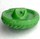 Green Vintage Glass Textured Swirl 3/4" Button, European New Old Stock, Per Button, #BK-914