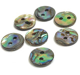 Re-Stocked, EIGHT Abalone 1/2" Vivid Greens/Blues Buttons 13mm, Pack of 8  #SK-0033