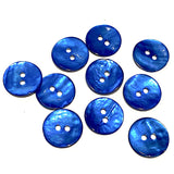 Royal Blue Shiny Agoya 2-Hole Button 13/16"  Per Button 20mm  #1232