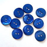 Royal Blue Shiny Agoya 2-Hole Button 13/16"  Per Button 20mm  #1232